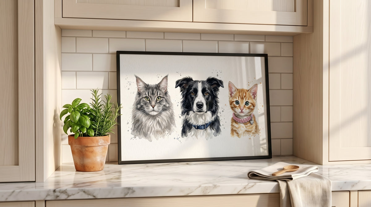 Together Forever framed portrait on a kitchen counter