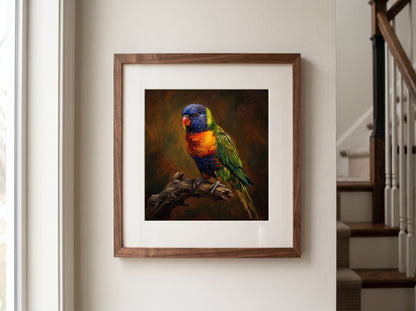 Retrato de pájaro estilo óleo clásico en una habitación