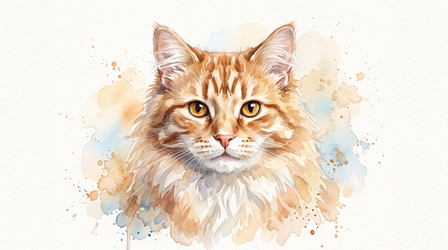 Cat Portrait — Watercolor