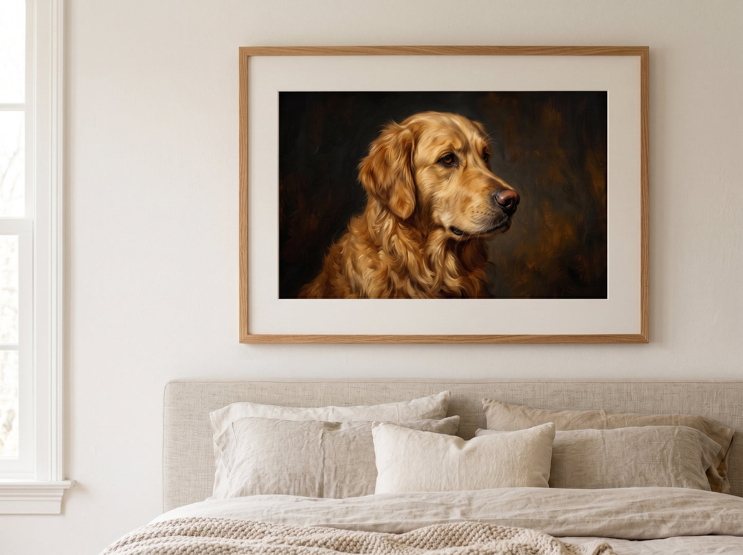 Retrato de perro estilo óleo clásico en una habitación