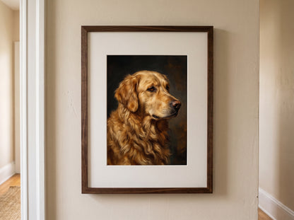 Retrato de perro estilo óleo clásico en una habitación